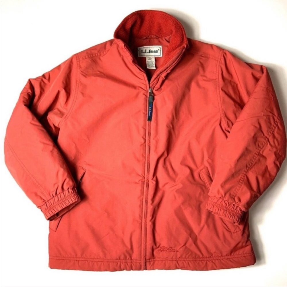 LL Bean Red Jacket Fleece Thinsulate Ultra Nylon